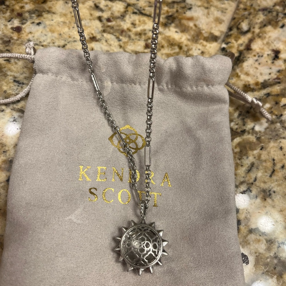 Kendra Scott Silver Sunburst Pendant Necklace